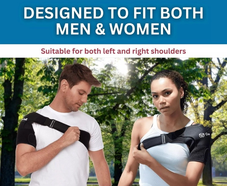 Medium Shoulder Brace for Women & Men – Shoulder Compression Sleeve by CuredWell