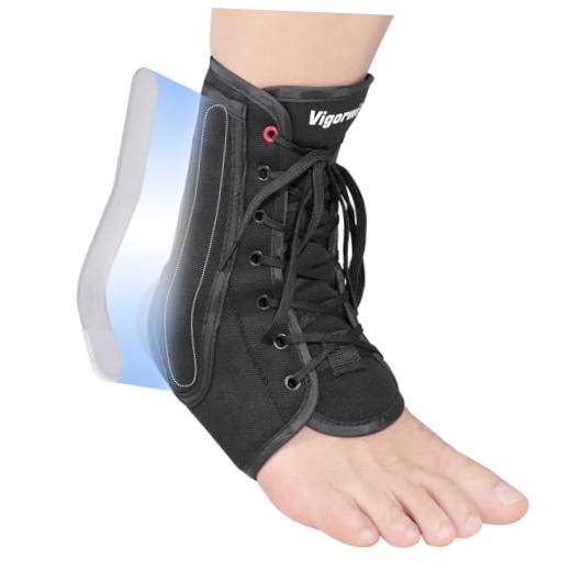 Ankle Brace for Sprained Ankle, Black Lace up Ankle Brace, Large Dark Black