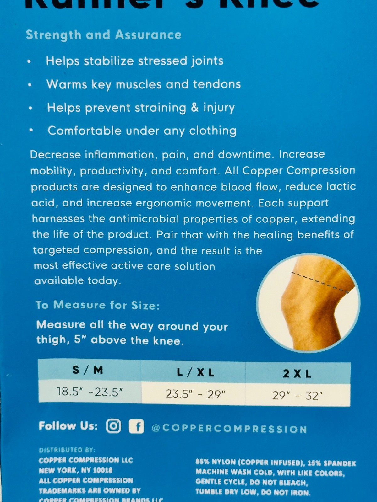 Copper Compression Knee Sleeve Copper Infused Small/Medium CCCKS BS3 – LOT OF 4