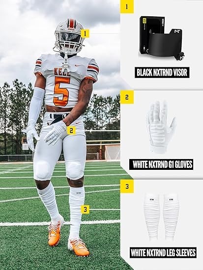Nxtrnd Football Leg Sleeves Calf Sleeves for Men & Boys Sold as a Pair White