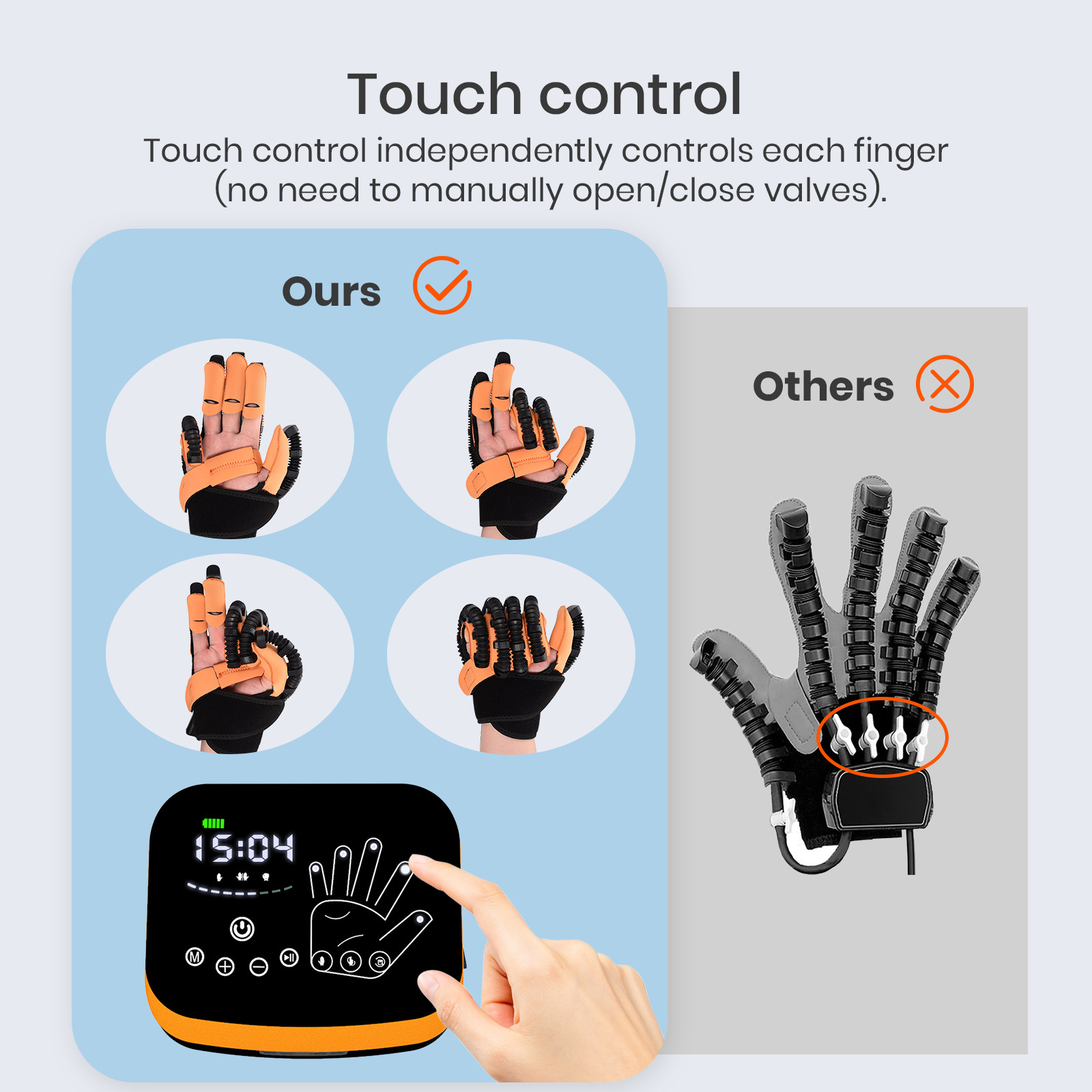 L Rehabilitation Robot Glove Hemiplegia Cerebral Training Finger Recovery, Left