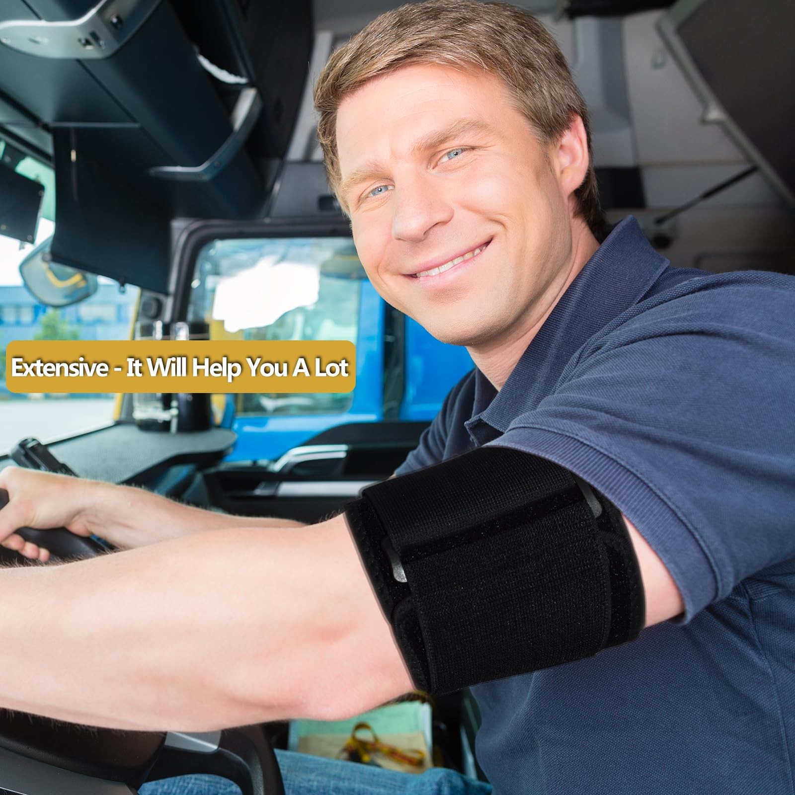 YAVOUN Bicep Tendonitis Brace Circumference 11″-16.5″, Black