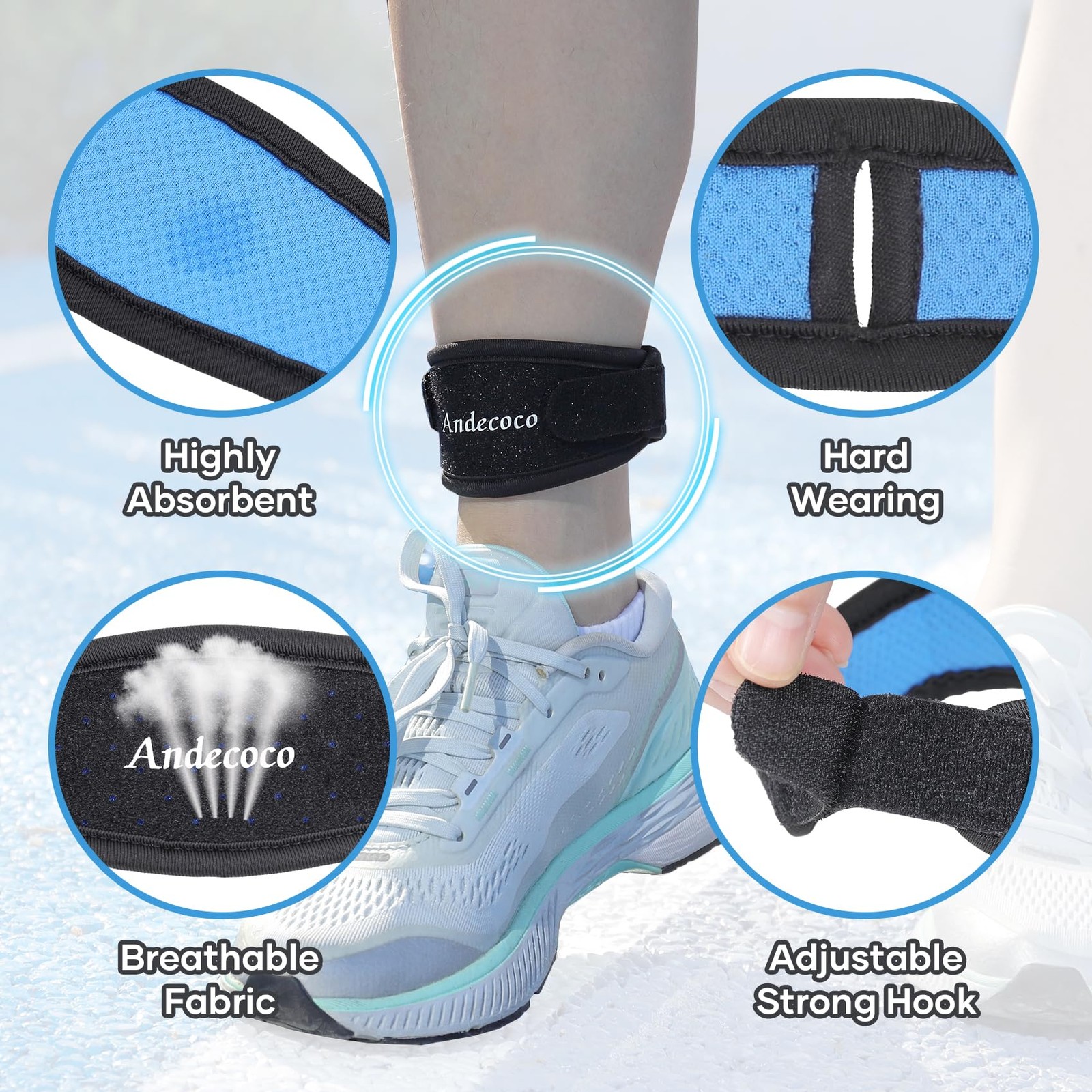 Achilles Tendonitis Brace Ankle Support Adjustable Breathable Black 1 Pack