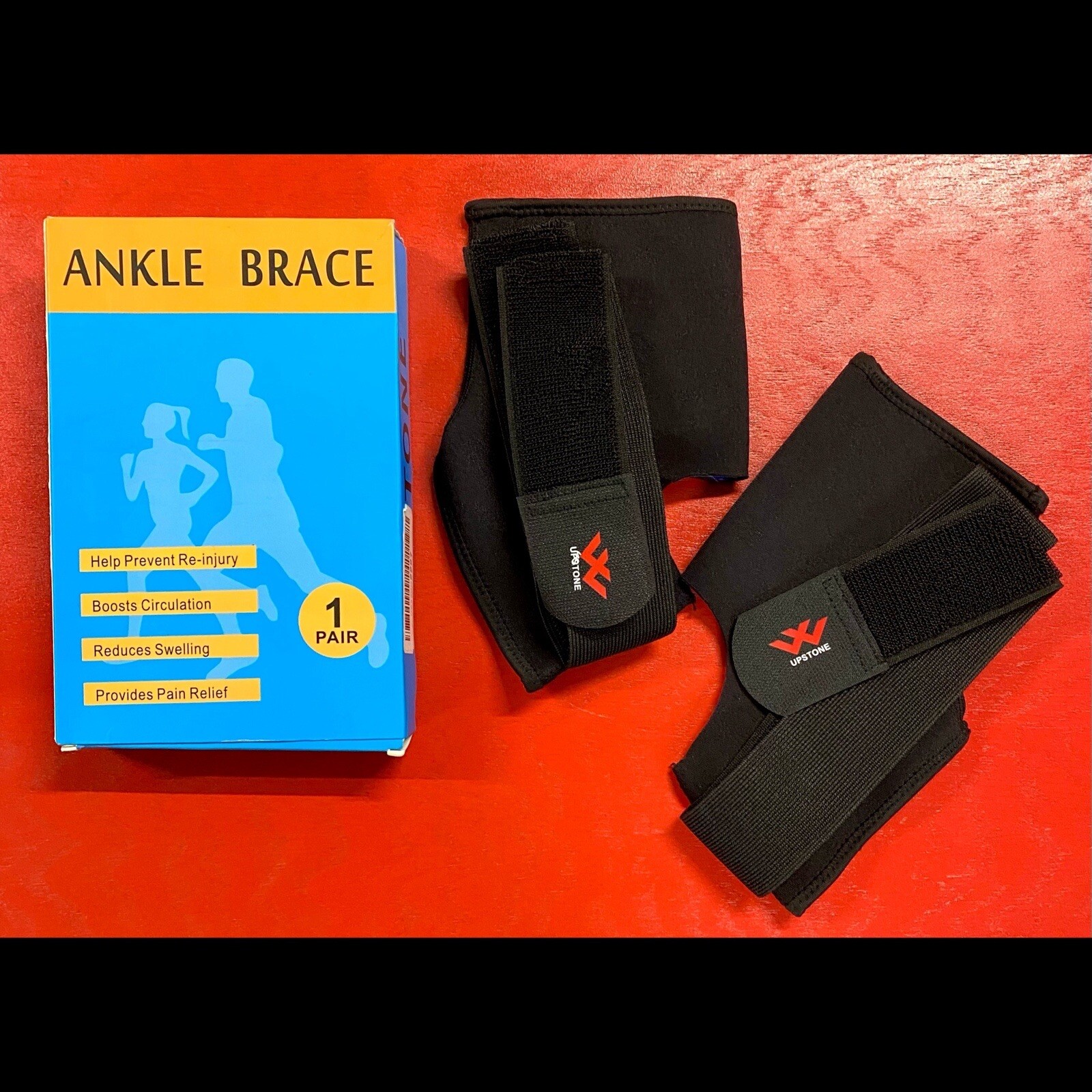 2 Pack Breathable & Strong Ankle Brace – XL (Pack of 2) Classic Black
