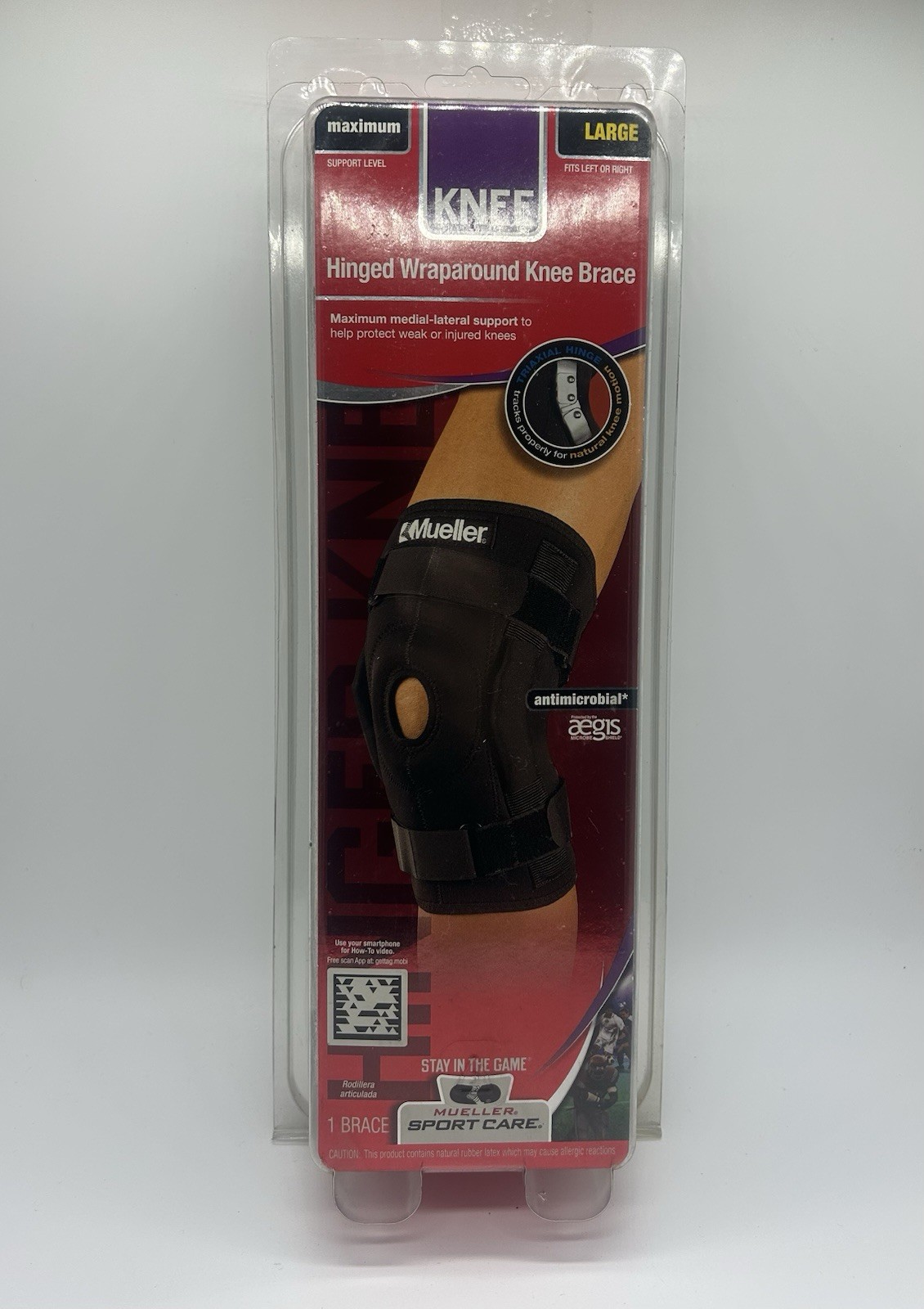 Mueller Sport Care Hinged Wraparound Knee Brace Regular Left or Right – Large