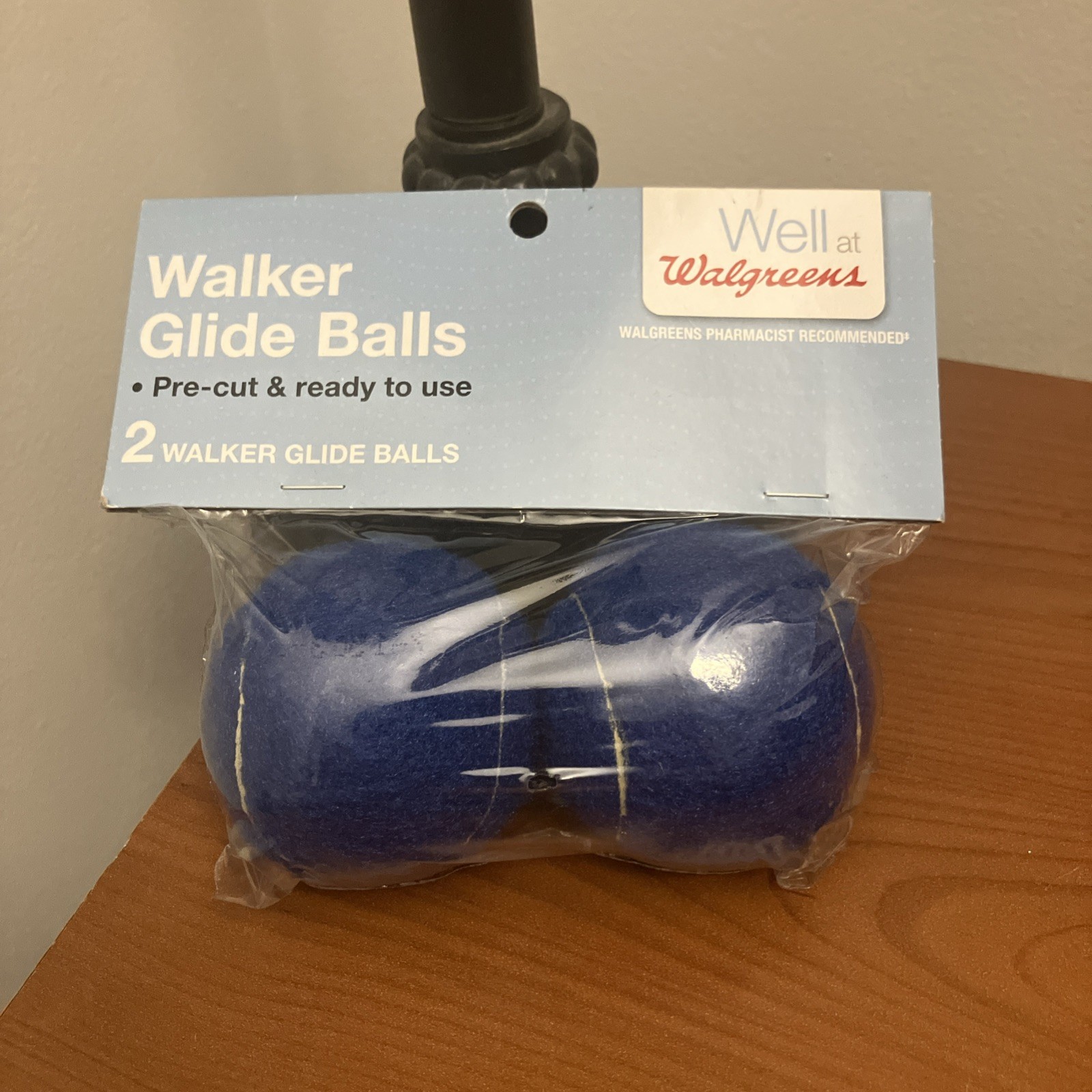 Walgreens Brand Walker Glide Balls-Set of 2 Balls-Precut Opening Royal Blue