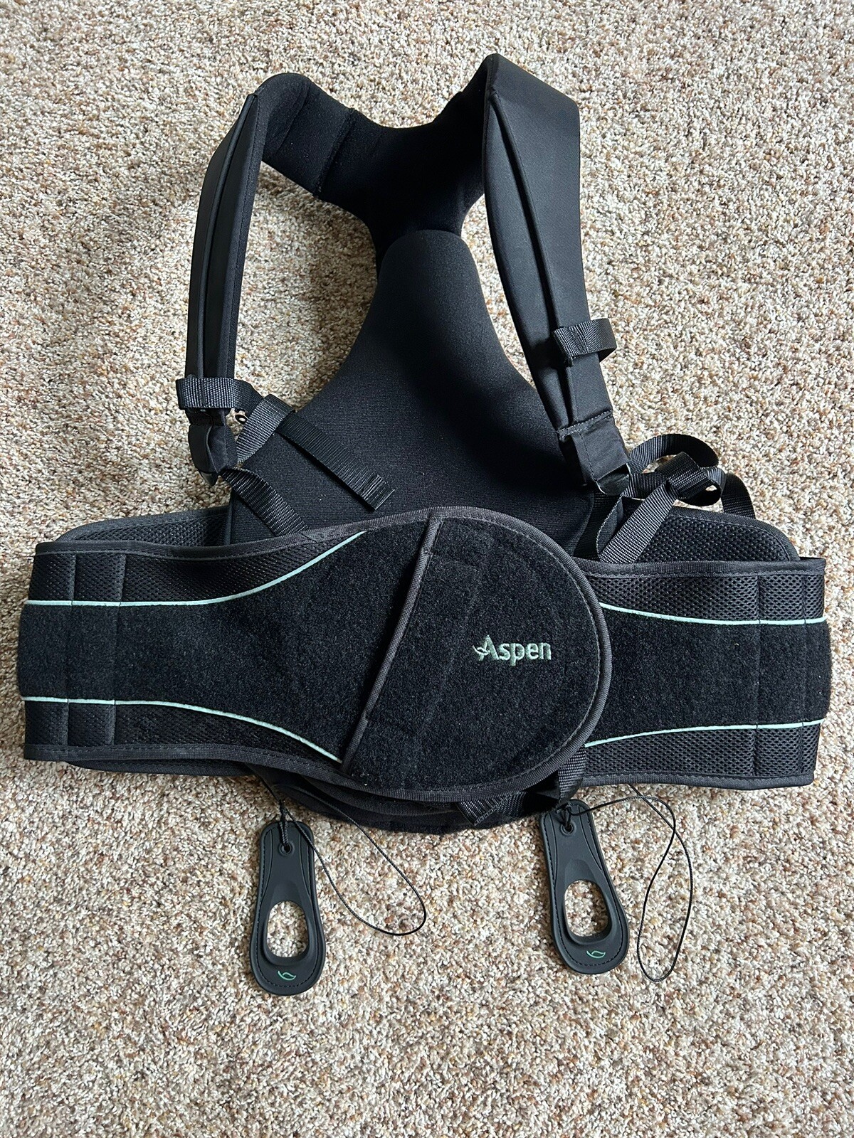 Aspen Summit Full Over the Shoulder Back Brace-Size XS-XXL-Black-Adjustable-EUC