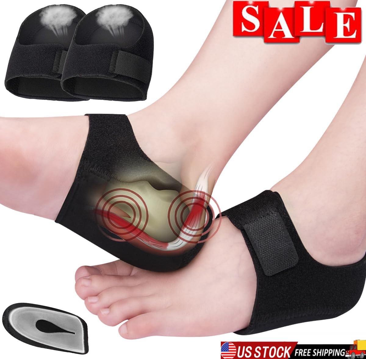 Plantar Fasciitis Heel Cups, Heel Pain Heel Spur Cracked Heels for Women and Men