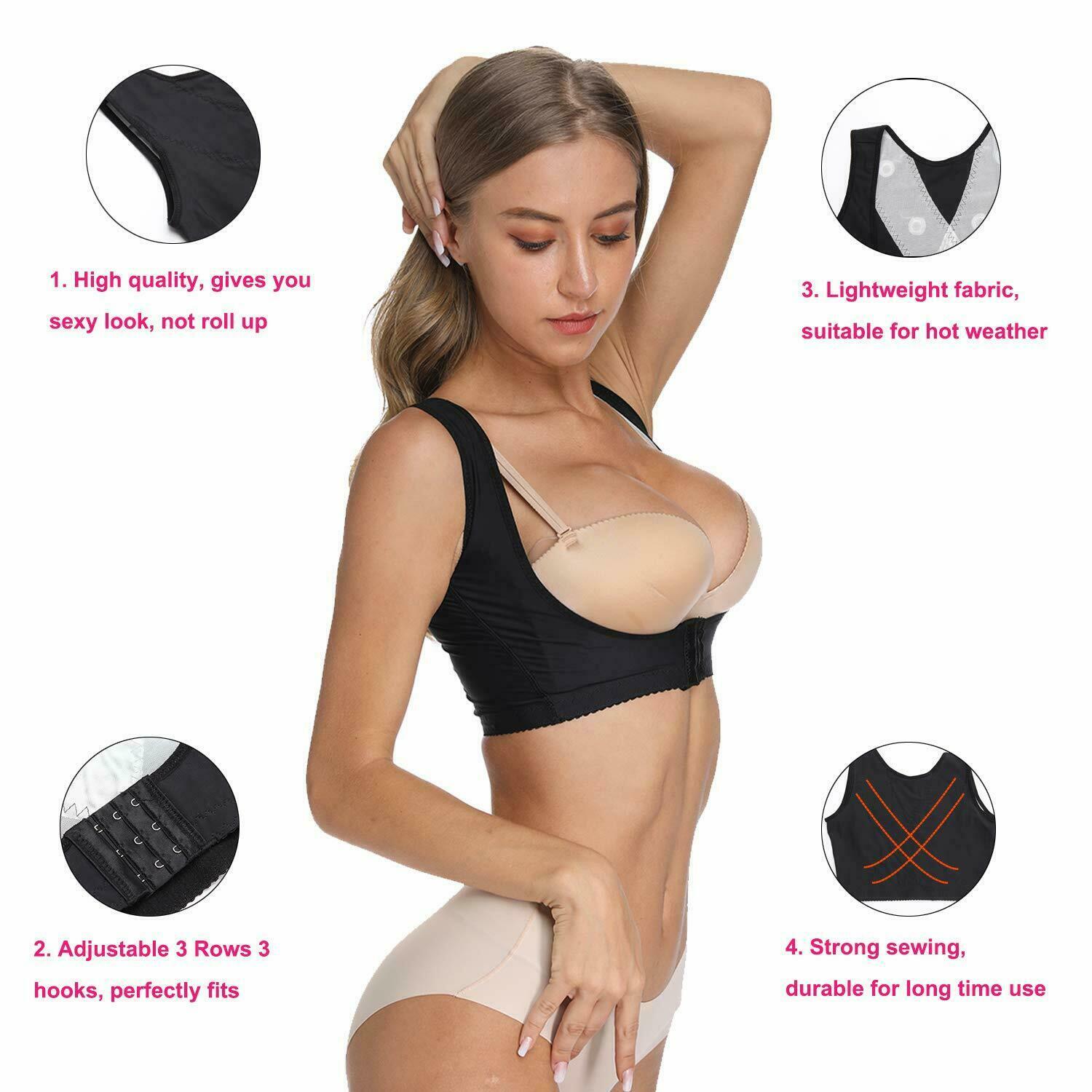 Women Adjustable Shoulder Back Posture Corrector Chest Brace Support Bra Shaper