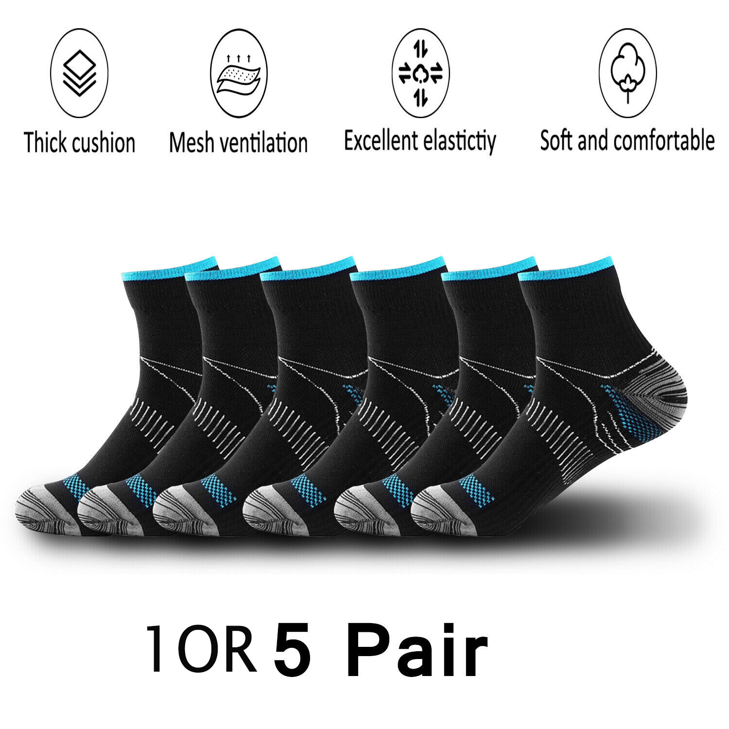 Compression Socks Ankle Support Sleeves Brace Foot Pain Relief Plantar Fasciitis