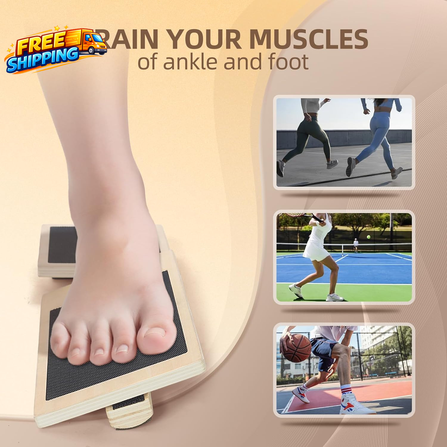 CINWELLER Ankle Strengthener Exerciser for Sprained Single Foot Balance Board…