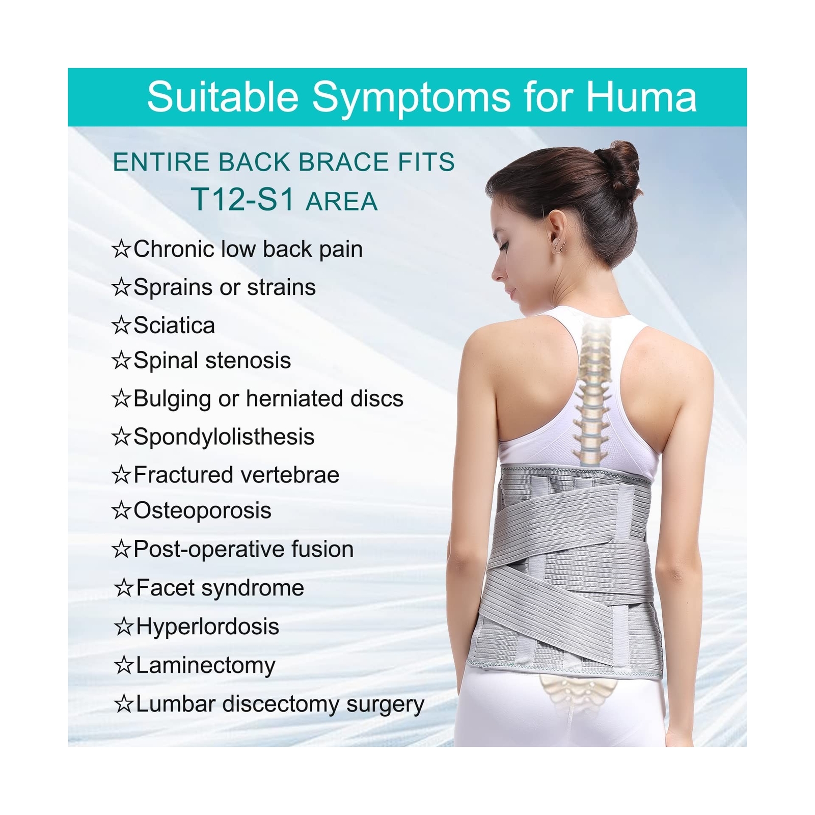 TANDCF Back Support,Entire Back Brace ,Lumbar Support Belt for Women & Men, A…