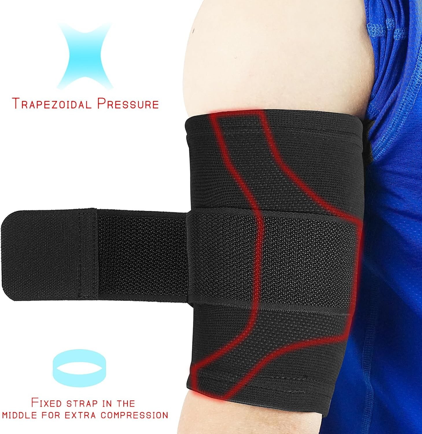 Luwint Bicep Tendonitis Brace, Knitted Compression Upper Arm Sleeve Support, 1 P