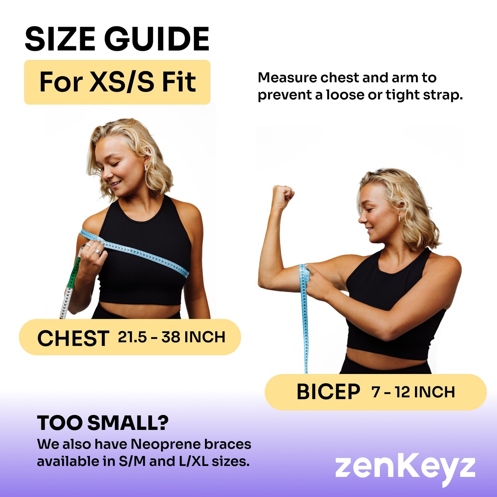 Shoulder Brace for Men & Women – Size XS/S (Chest 24-30″) – Black Neoprene Co…