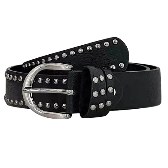 Western-Cowboy-Leather-Belts for Fit for waistline 27 – 39 inches Black-115