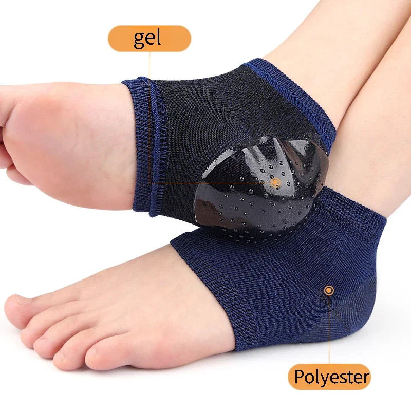 1/4 pairs female men Socks Feet Pads Heels Heel Gel Protective Shock-absorbing I