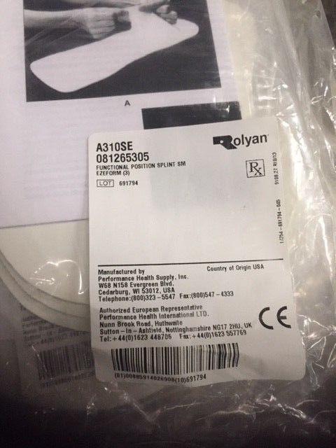 Rolyan A310SE Functional Position Splint – Ezeform Solid 1/8″ Small (Pack of 3)
