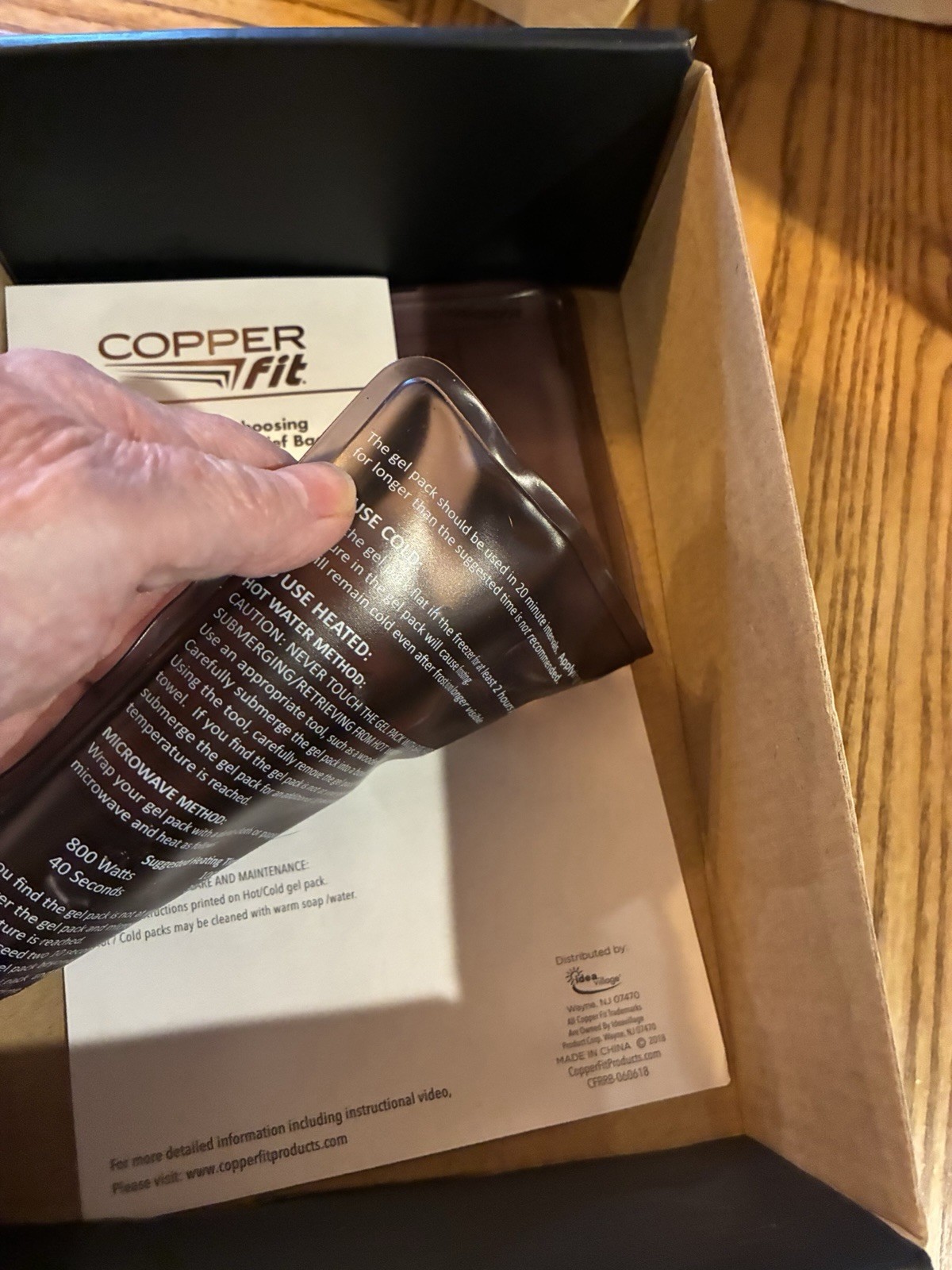 Copper Fit Rapid Relief Back Support Wrap 3-in-1 Hot/Cold Removable Gel Pack