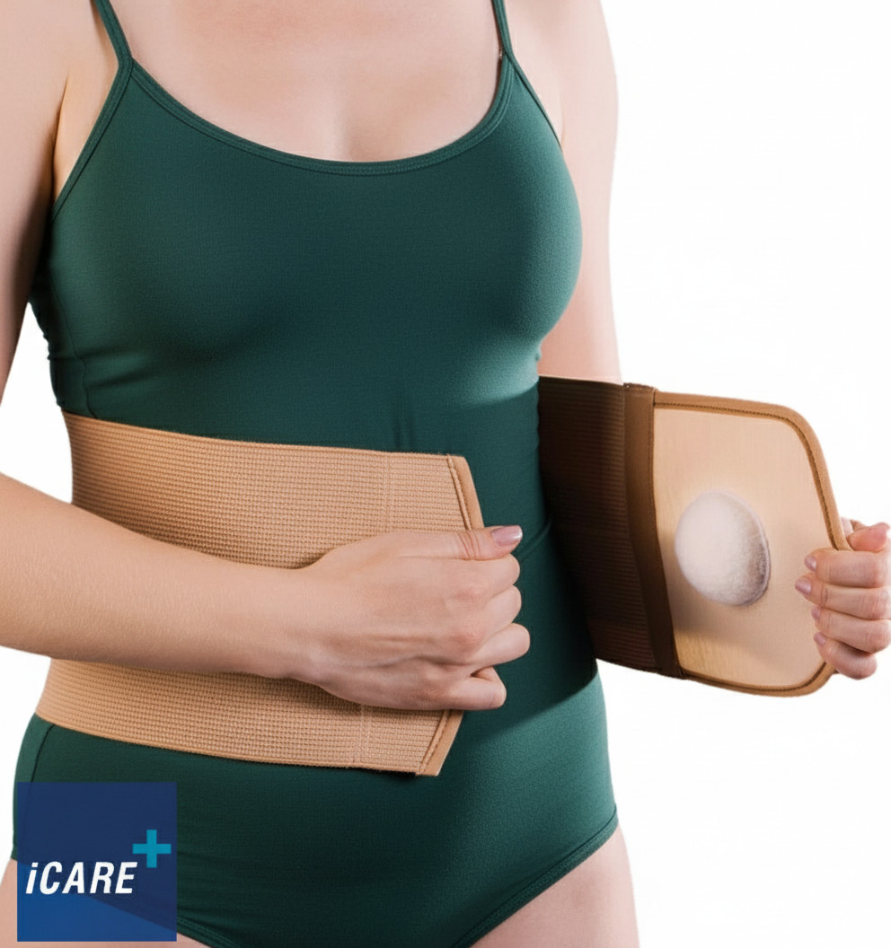 Abdominal Binder Umbilical Hernia Support belt with Truss Brace with pad.