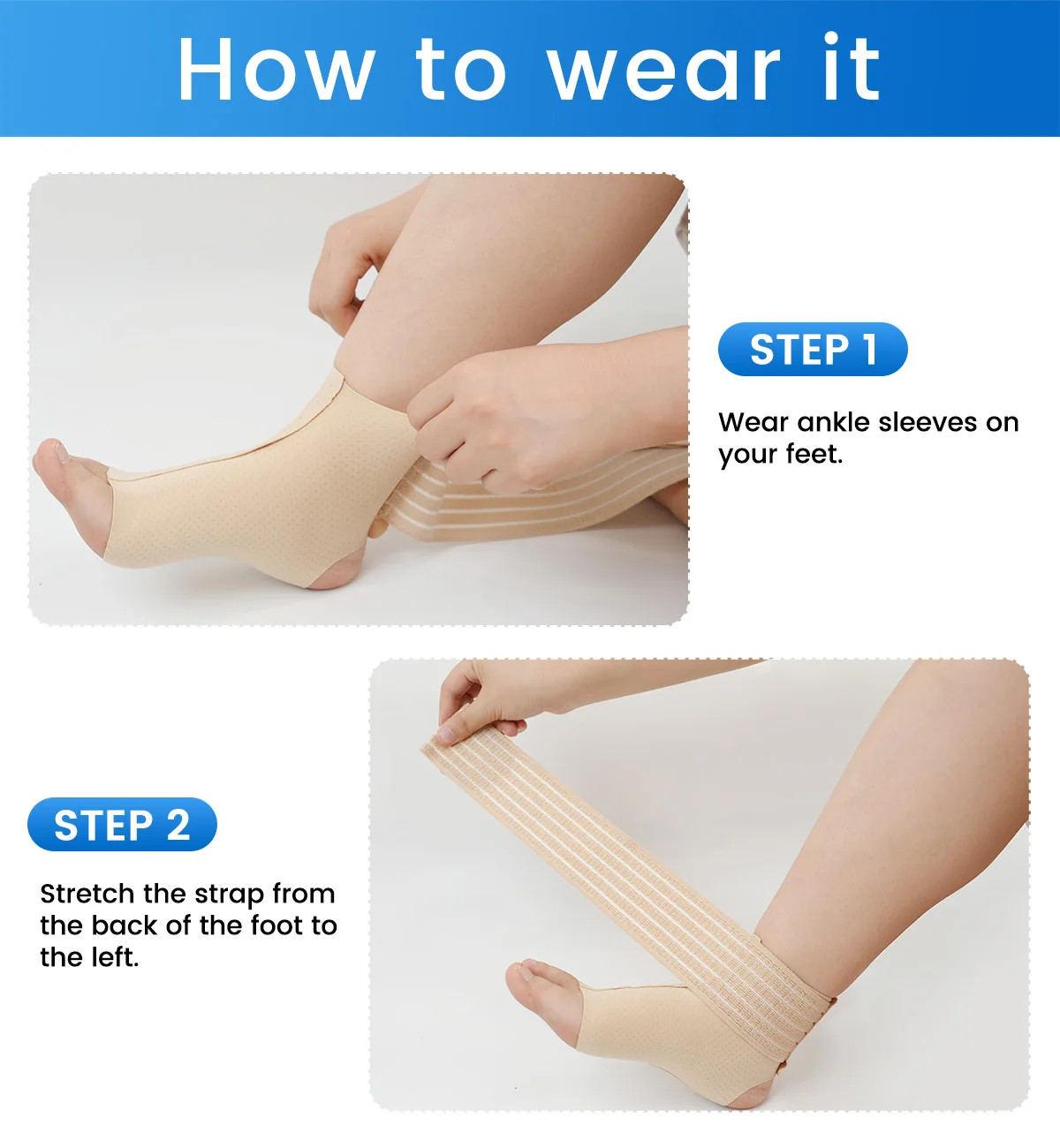 Support Ankle Compression Sleeve Adjustable for Achilles Tendonitis and Plantar