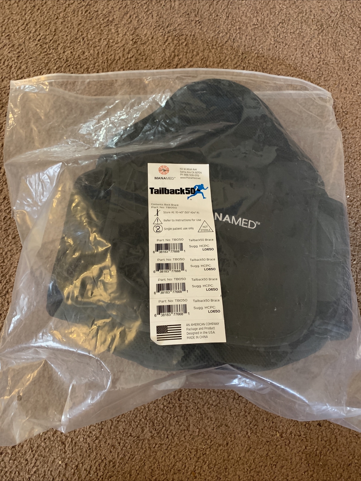 Manamed Tailback 48 TBO48 Back Brace