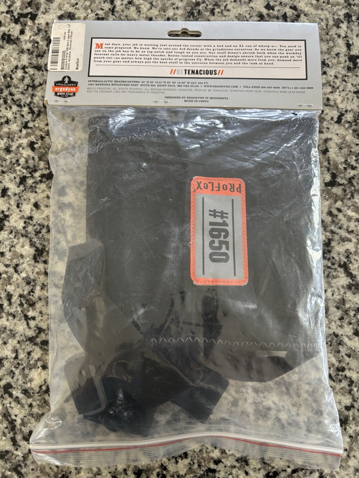 XS Black Proflex Back Support, Econo Elastic, Ergoyne 1650