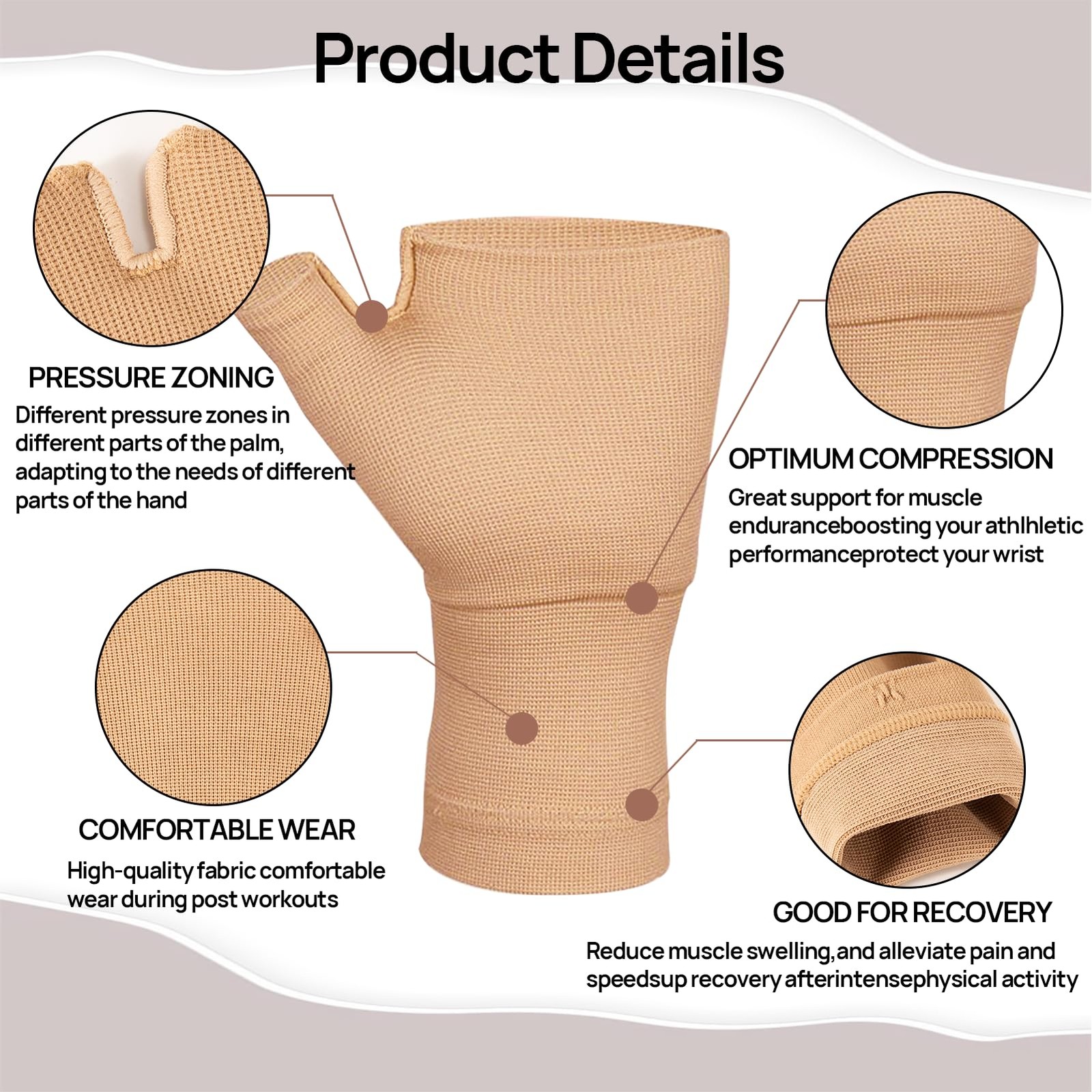 1 Pair Copper Compression Wrist Brace, Carpal Tunnel Wrist Brace Night , Wris…