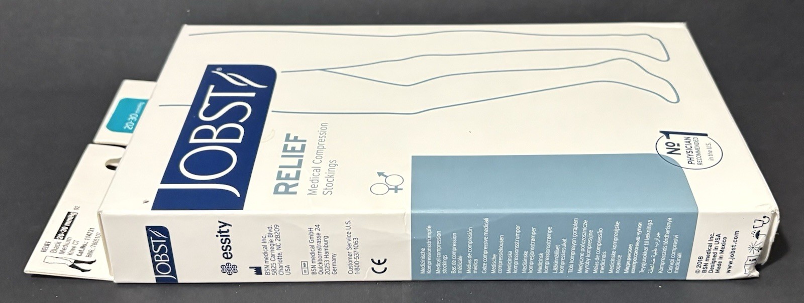 JOBST Relief Compresion Knee High Closed Toe 20-30mmHg Black Medium Cat: 114731