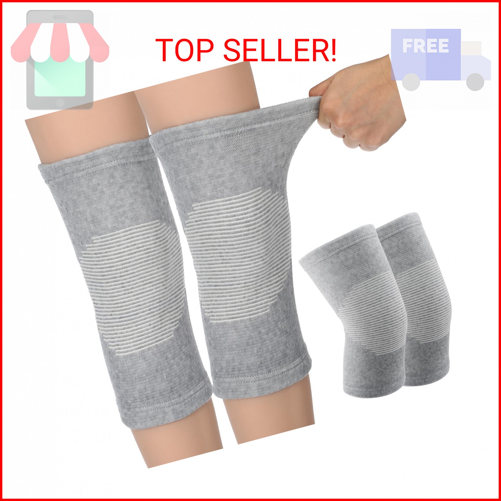 Sibba Bamboo Knee Sleeve Compression Knee Brace Elastic Support Breathable Knee