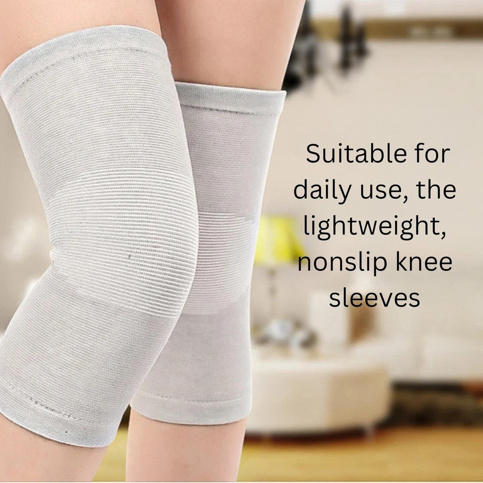 2-Pack Bamboo Knee Compression Sleeve for Men and Women, Compression Knee Sle…