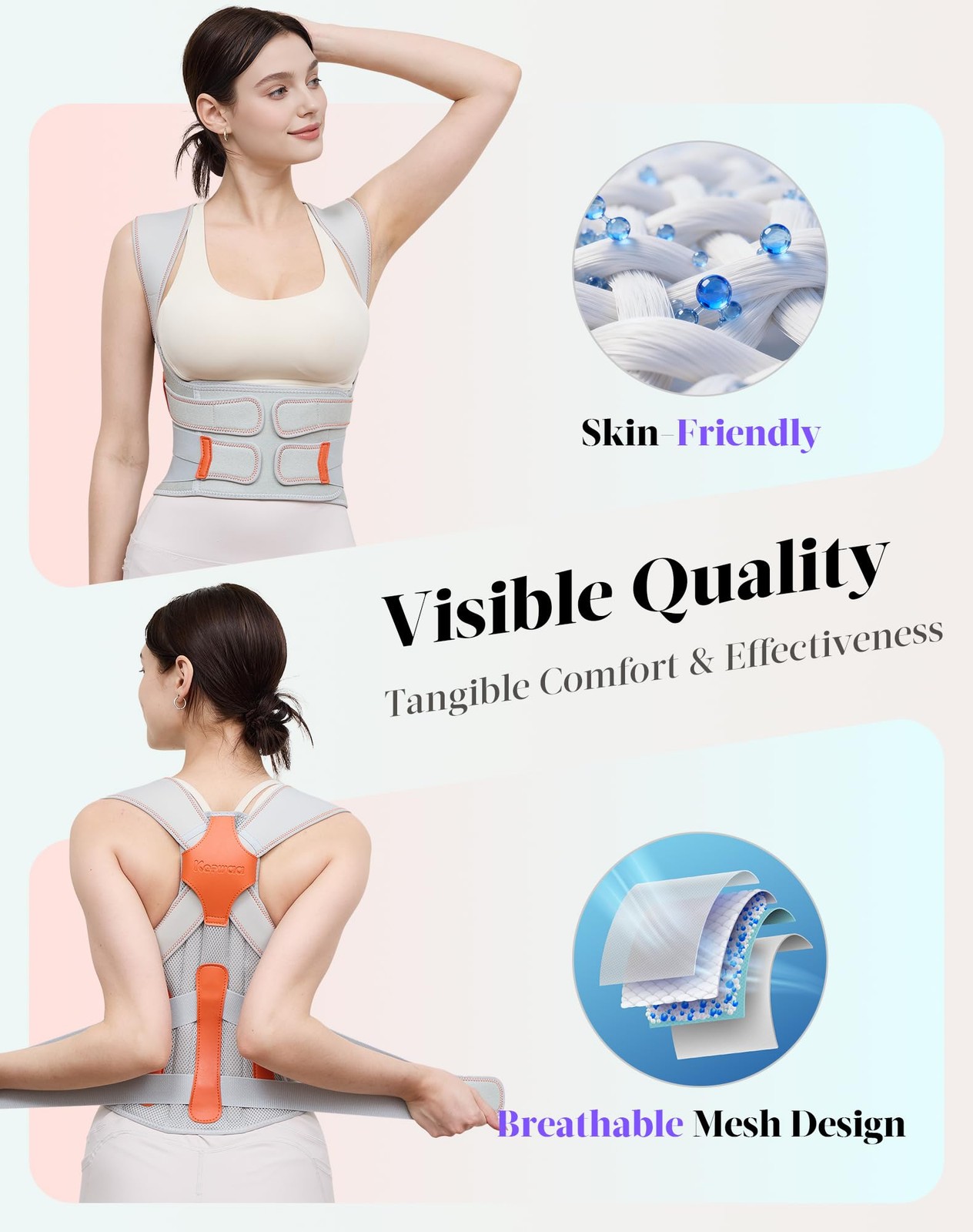 Kepwaa Gray Medium Posture Corrector