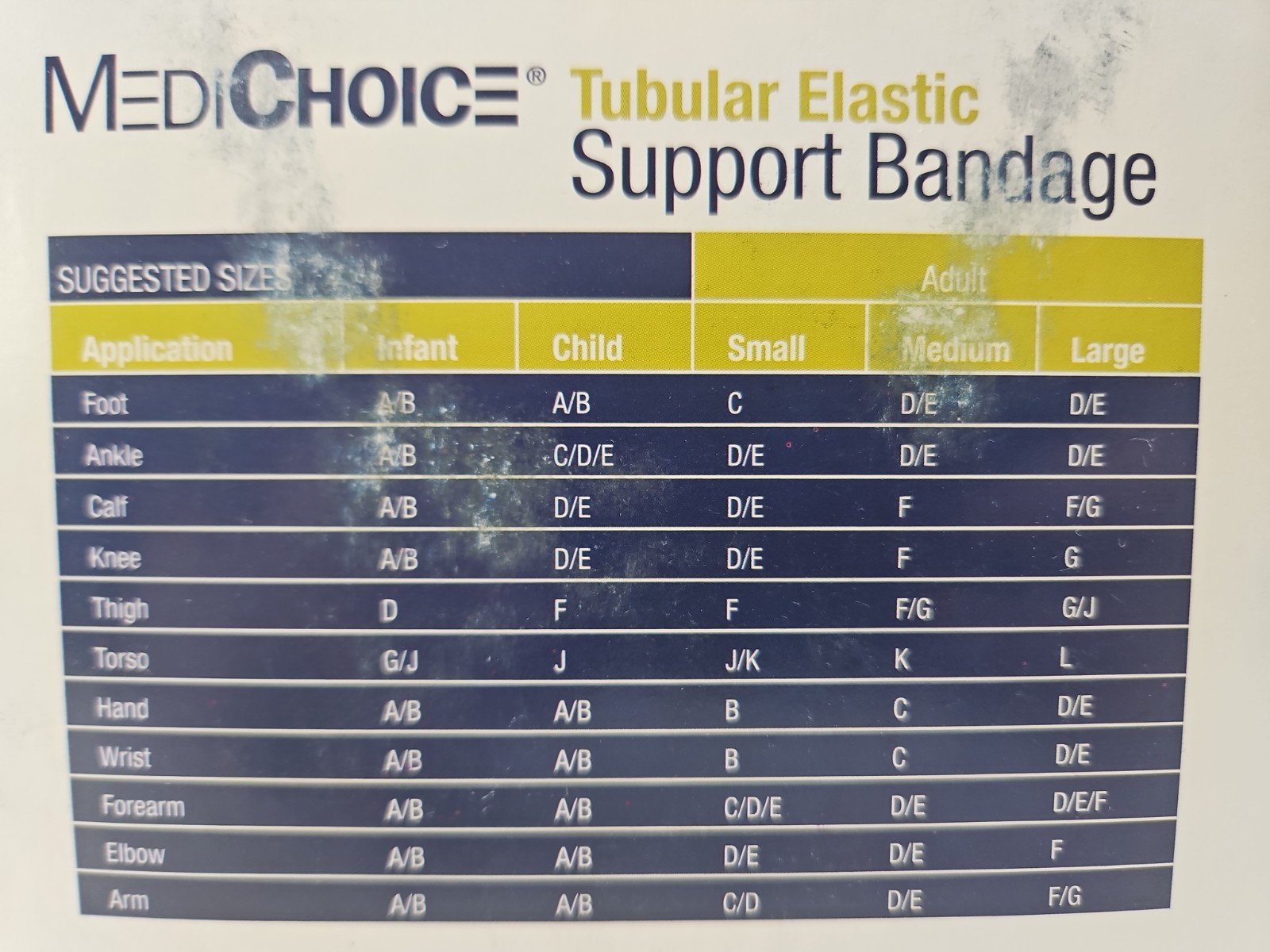 MediChoice Tubular Elastic Support Bandage Natural Size F 4 In x 11 yds MADE USA