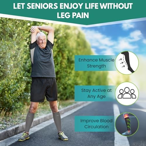 Compression Calf Sleeves (20-30mmHg) for Men L/XL (see Size Chart) Solid White