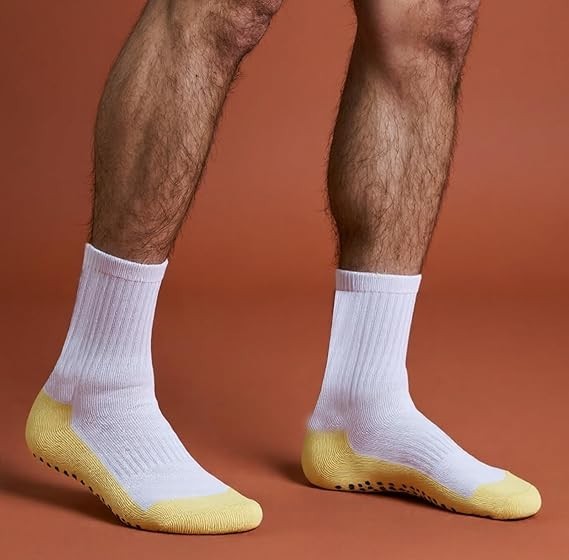 Set 6pair Calcetines Medias Antideslizantes Para Futbol Yoga Ejercicio Hombre Mu