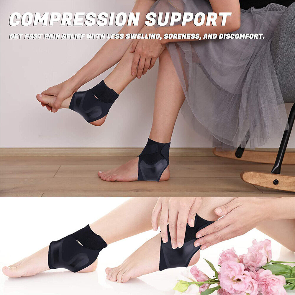 Ankle Brace Compression Support Sleeve Swelling Achilles Tendon Joint Pain Strap
