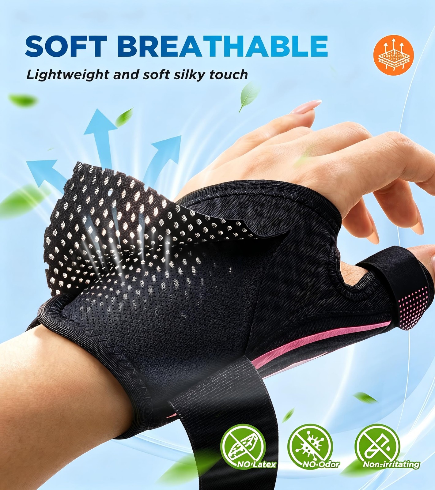 FITSOON Professional-Grade Thumb Support Brace Breathable Spica Pink