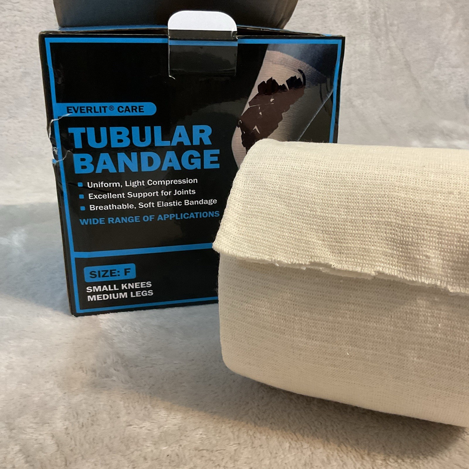 Tubular Bandage Light Compression Open Box Size F 4” X 11 Yds Everlit Care S-M