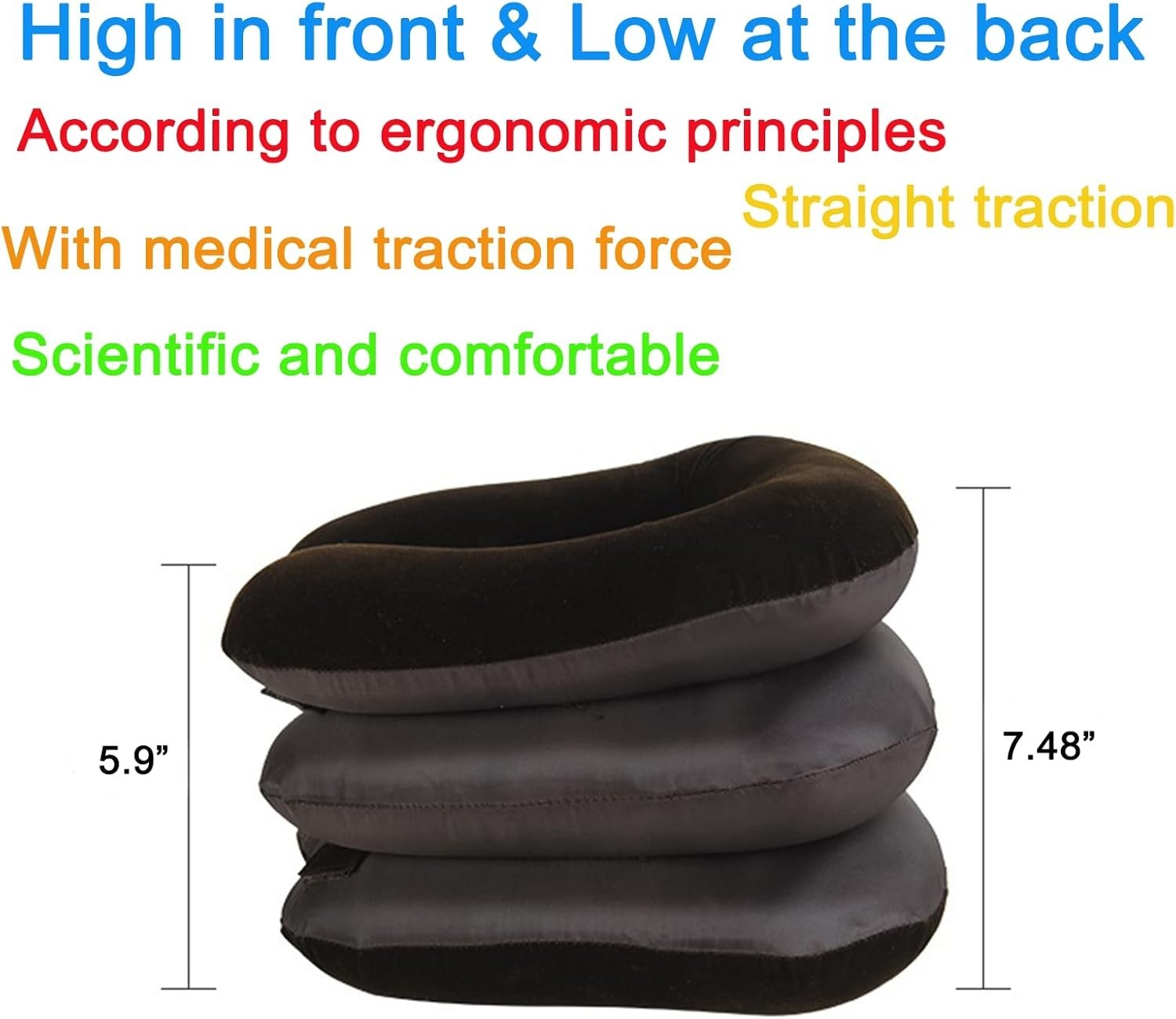 2 PK Estirador de Cuello Ajustable Inflable Alivio de Dolor Uso en Casa Regalo M