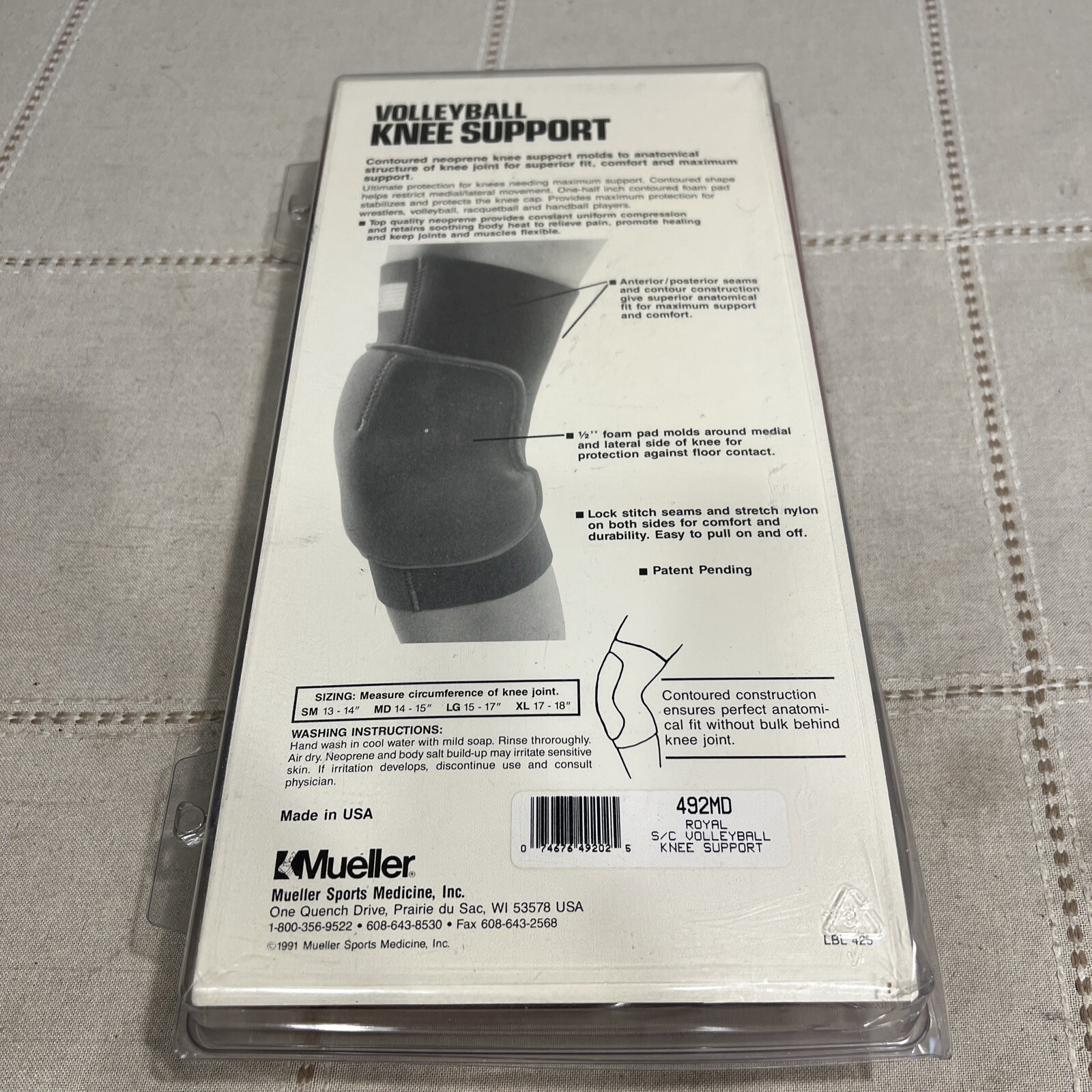 Vintage Mueller Sport Care Volleyball Knee Support Brace New In Package Sz Med