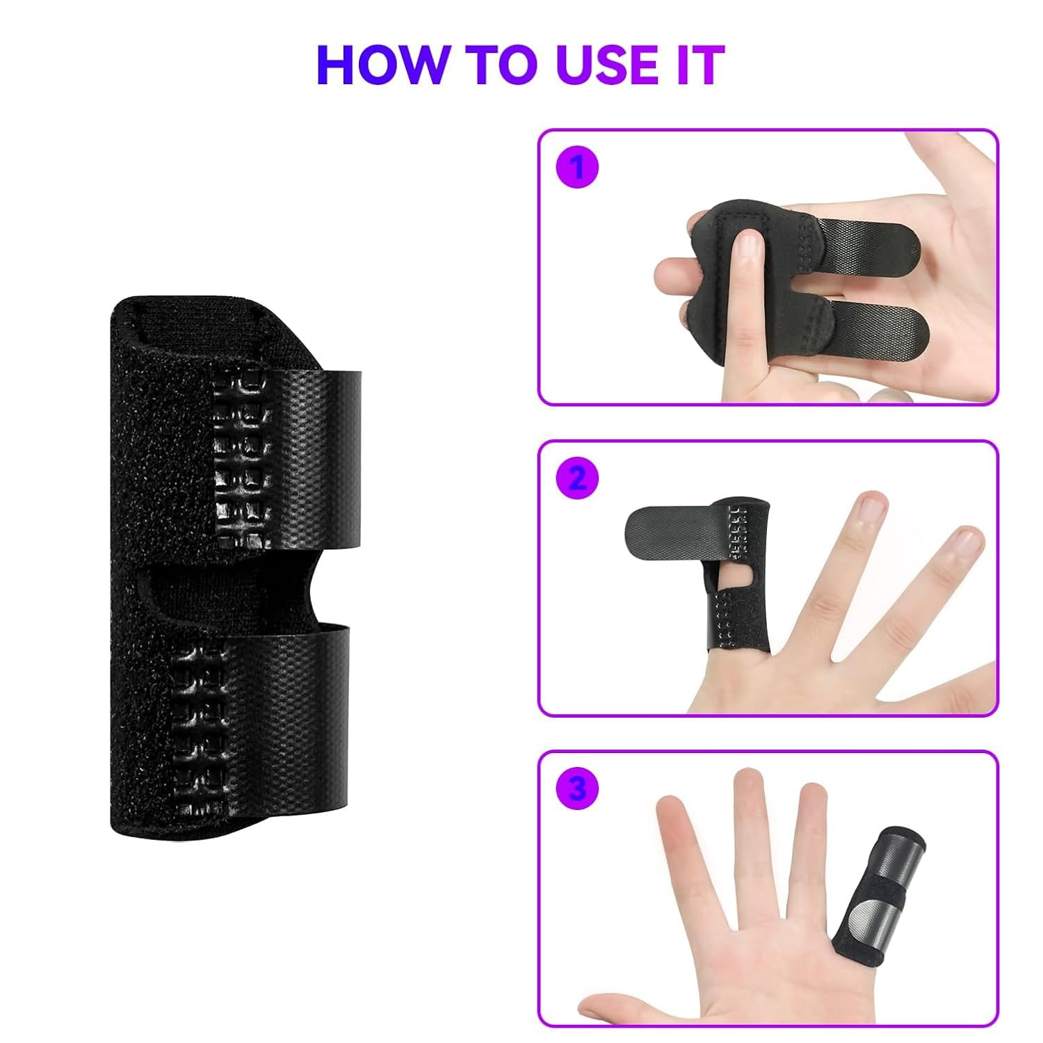 2 PCS Small Finger Splint, Adjustable Trigger Finger Splint, Straightener for Br