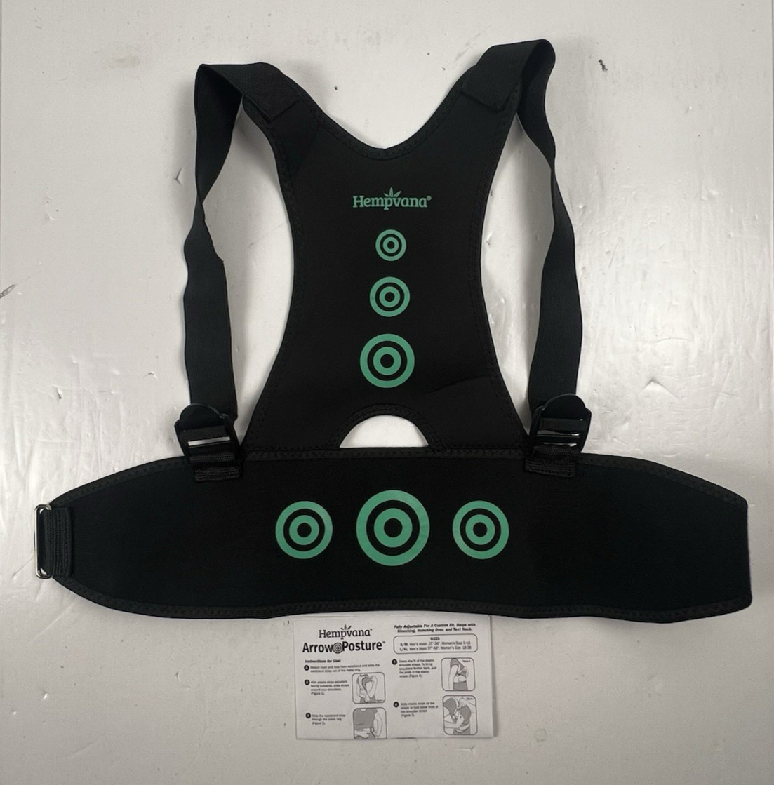 Hempvana Arrow Posture Fully Adjustable Posture Support Adult S/M Comfort