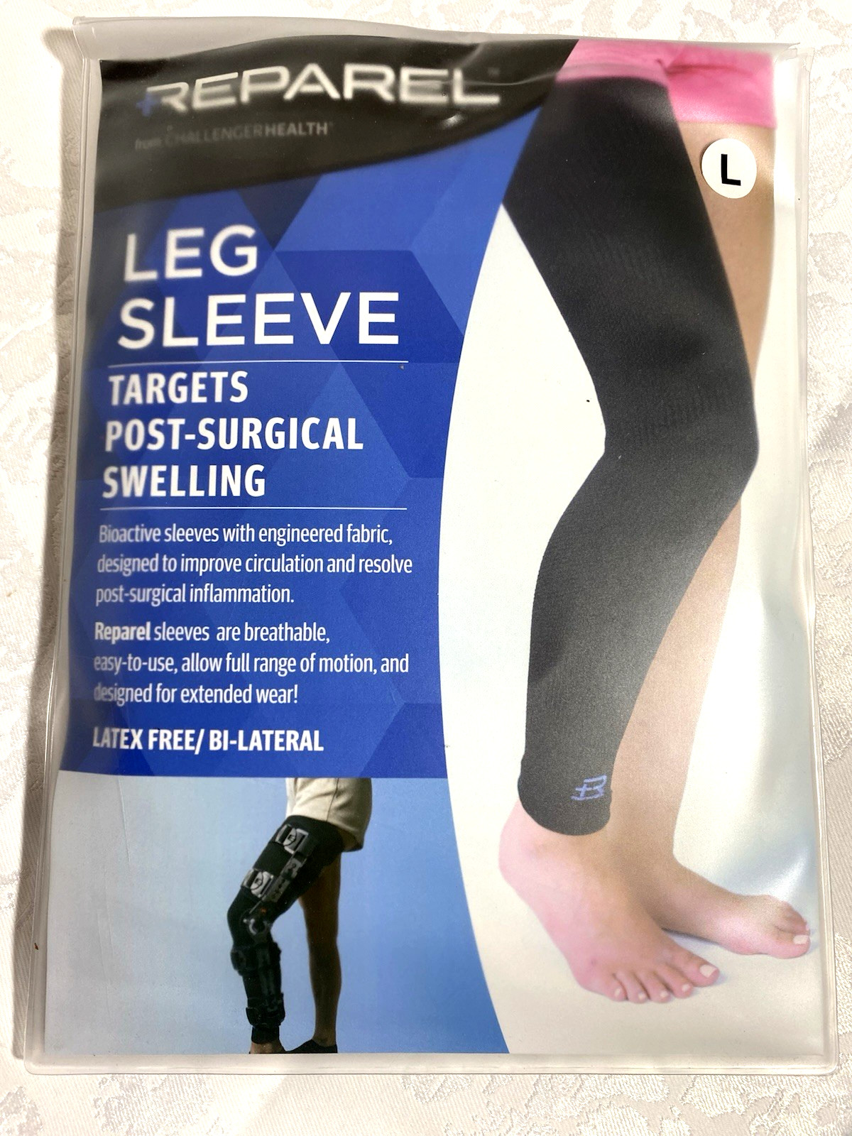 Reparel Leg Sleeve Size L, Black Ref No LS103 Bilateral BRAND NEW