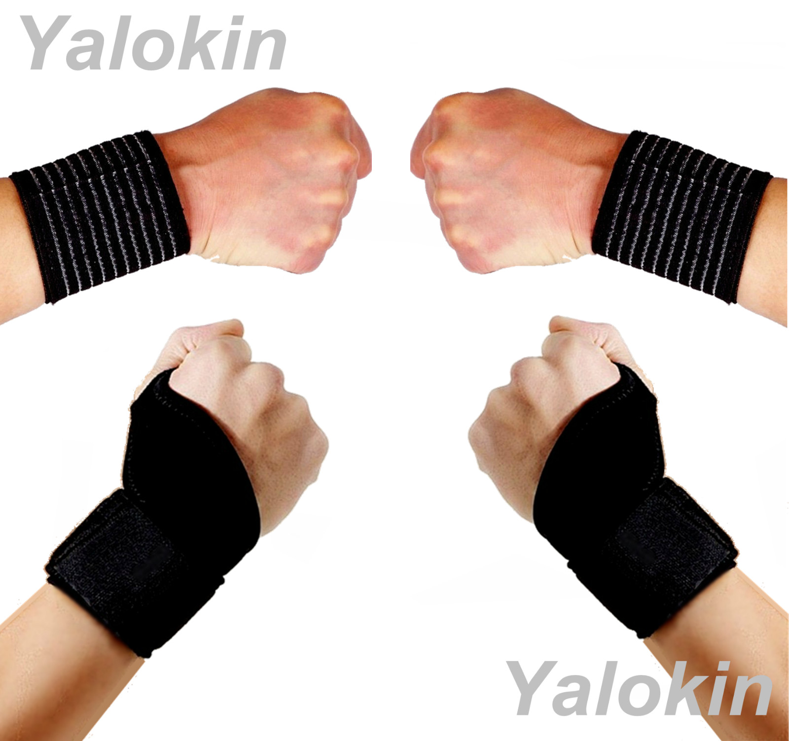 2 Wrist Straps and 2 Thumb Wrist Wraps for Recovery, Protection & Support (ST1)