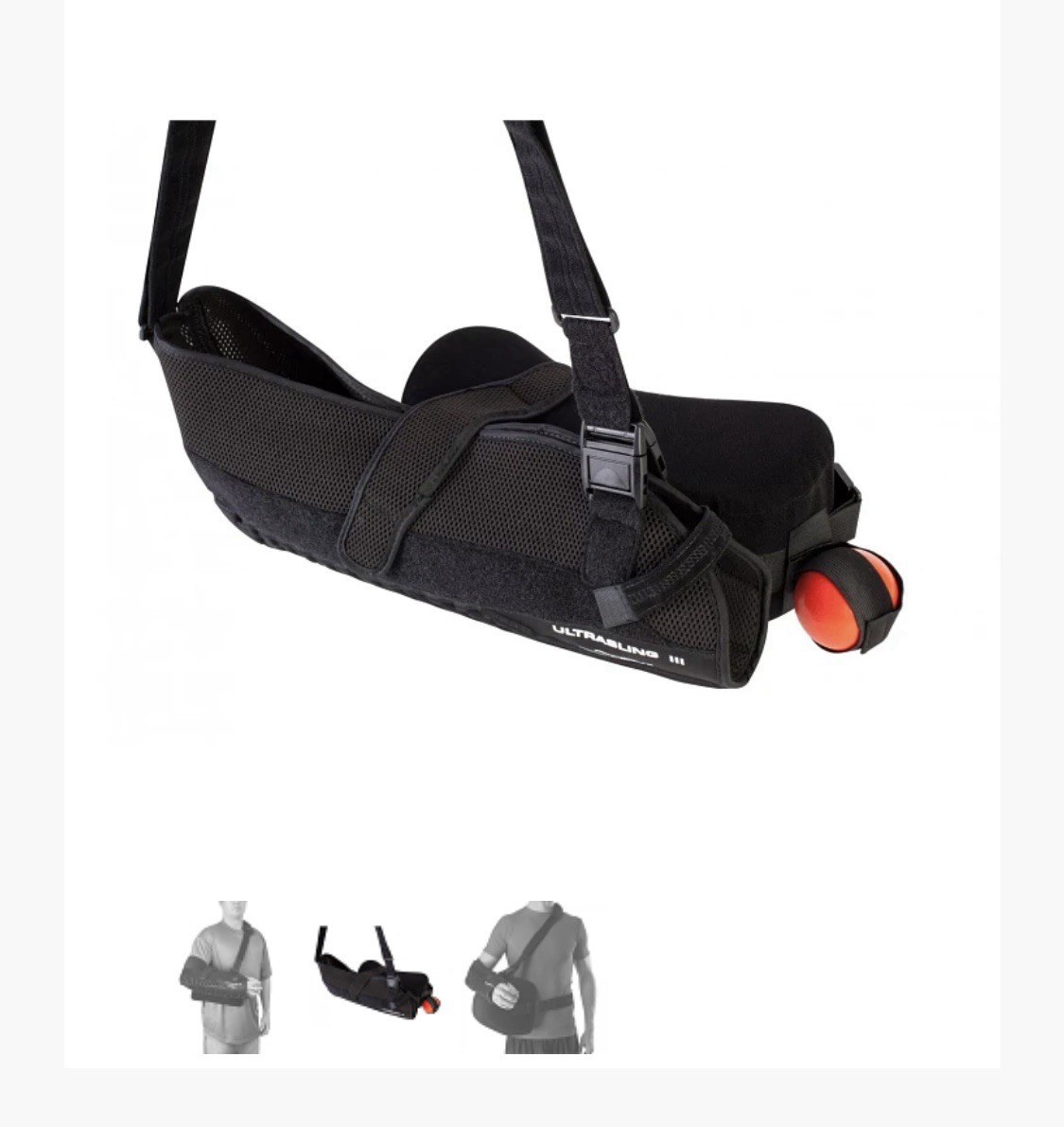 NEW Don Joy UltraSling III Black Shoulder Support Sling w/ Rotation Strap Large