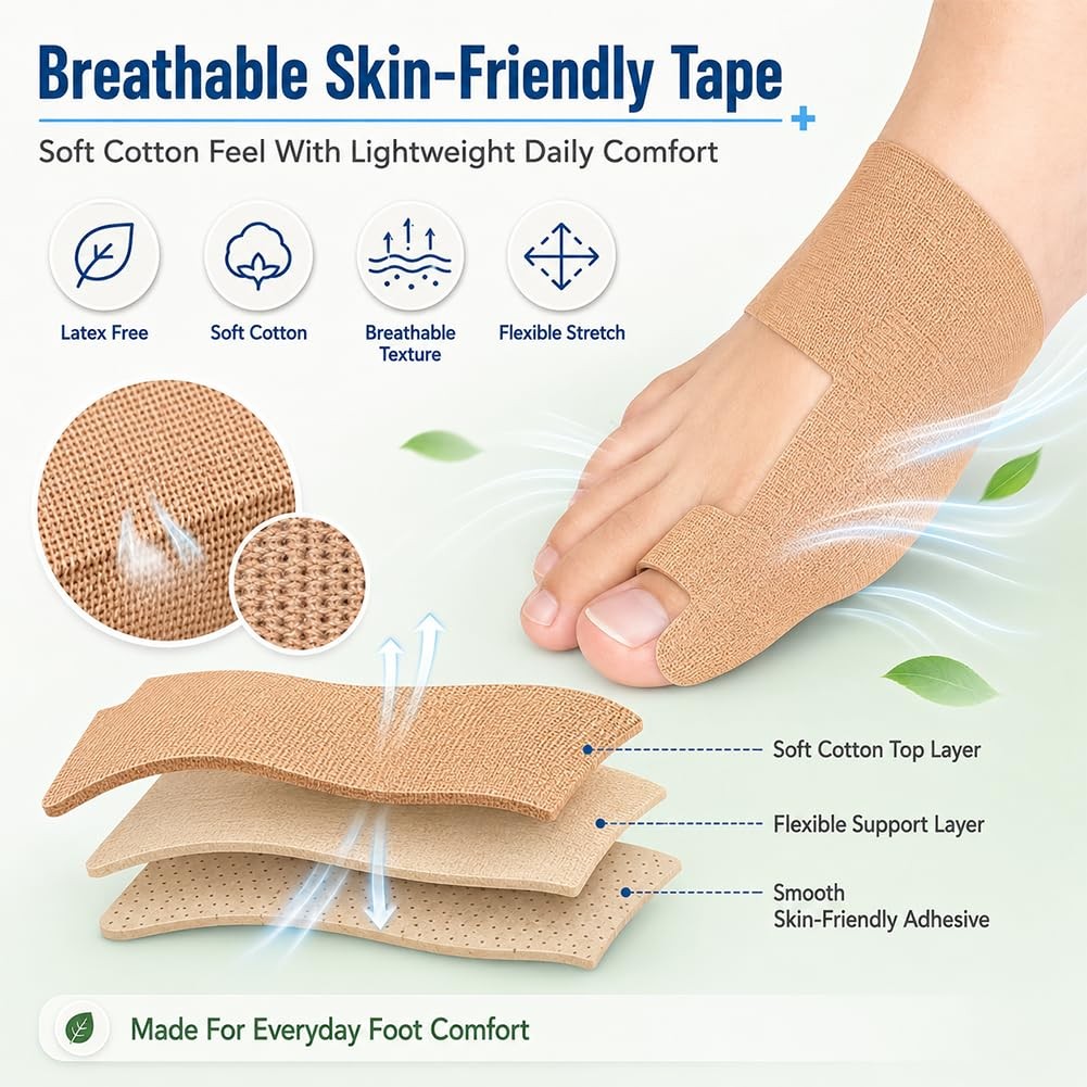50 Pre Cut Bunion Corrector Kinesiology Tape Big Toe Support Feet Hallux Valgus