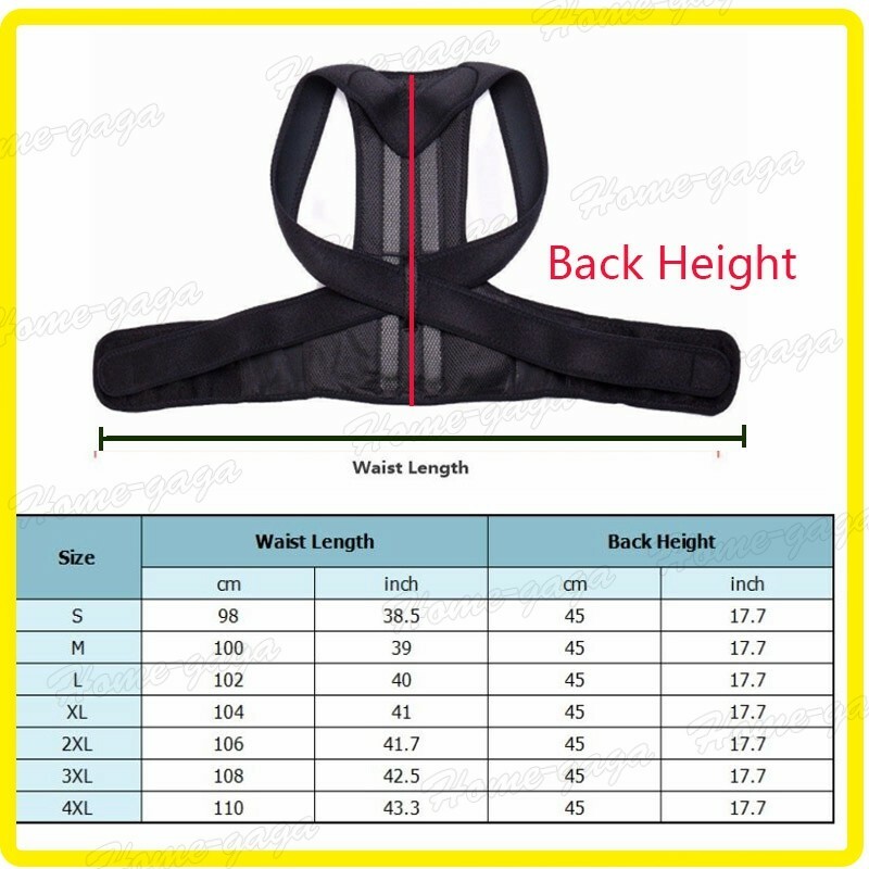 US Posture Corrector Brace Belt Lower Upper Back Pain Relief[Black (Full Back)]