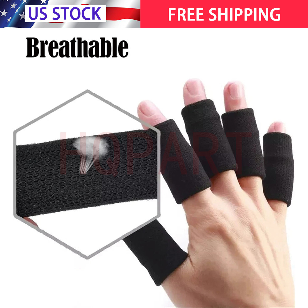 10 Pcs Elastic Finger Compression Sleeves Support Thumb Brace Protectors