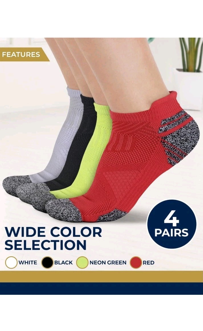 Pembrook Ankle Compression Socks for Women & Men – 4 Pairs | Sports Running…