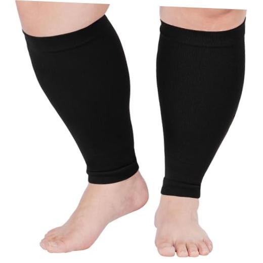 Plus Size Compression Leg Sleeves for Women& Men 15 5X-Large-6X-Large Black
