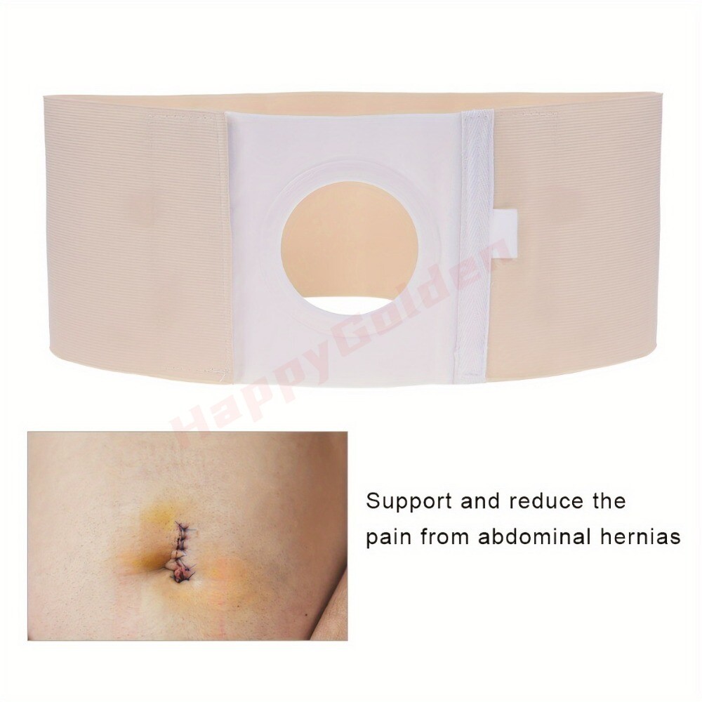 Adjustable Comfort Ostomy Belt Hernia Support Pain Relief Breathable Cloth Beige